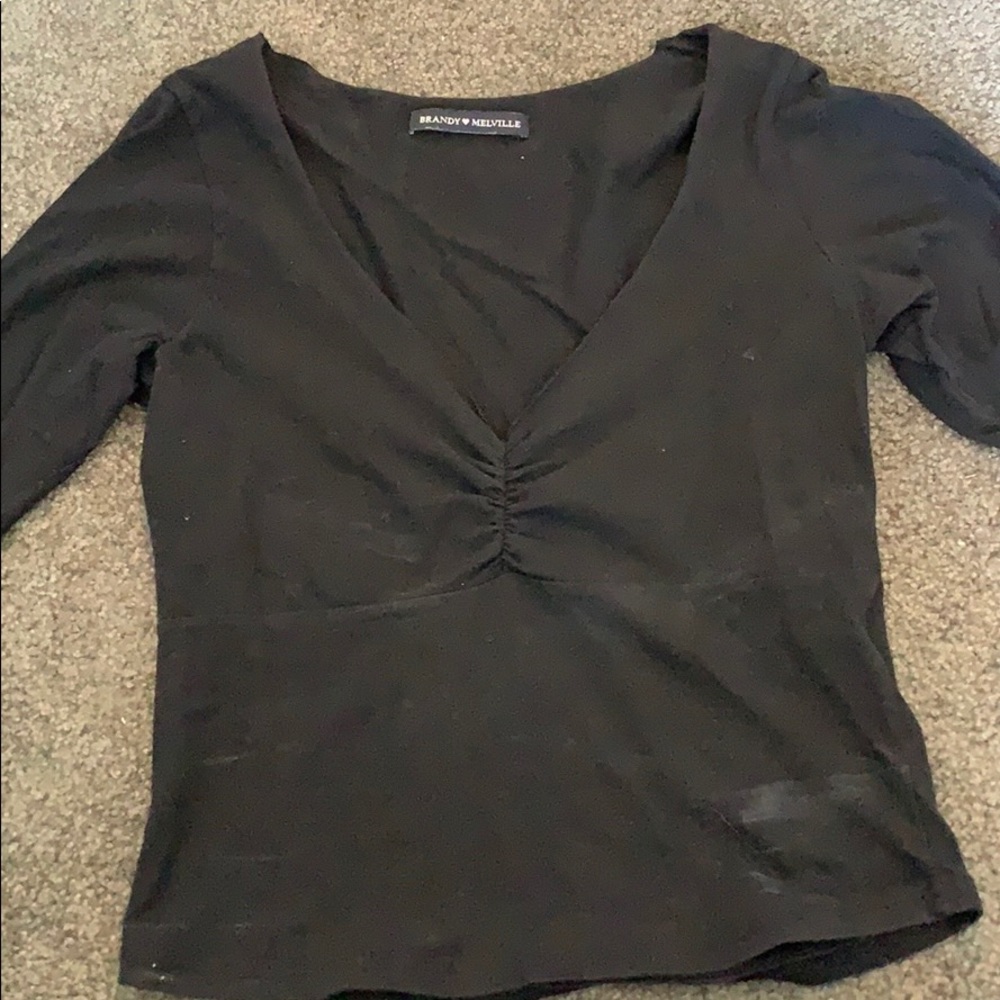 Brandy Melville Black long sleeve crop top
